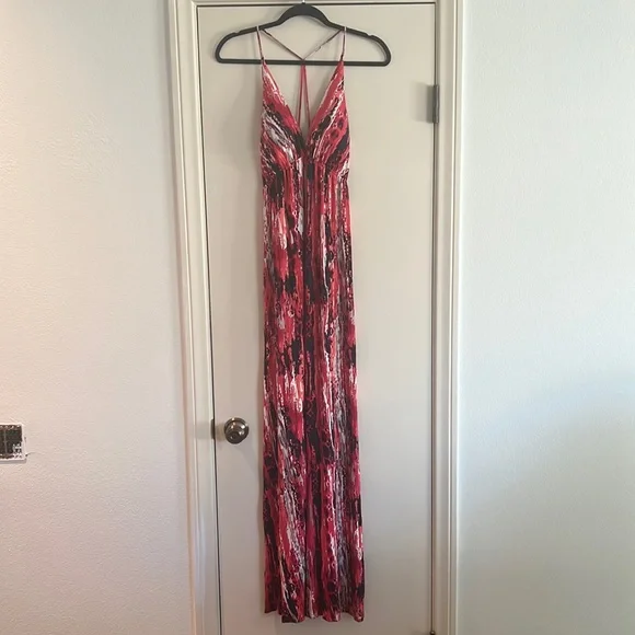 knee length dresses for ladies Felicity Rose Print Maxi Dress – The Main Street Exchange main image 1